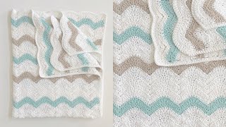 How to Crochet the Ocean Waves Blanket Pattern from Yarnspirationscom [upl. by Nicks]