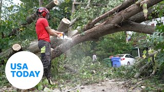 Helene aftermath Community clears Helene damage in North Carolina  USA TODAY [upl. by Ddahc]