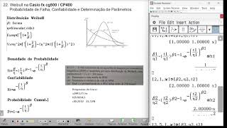 22 Weibull na Casio fxcg500  Weibull Probability density and parameters [upl. by Novert]