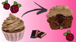 ♡• RECETTE CUPCAKES CHOCOLAT COEUR COULANT FRAMBOISE •♡ [upl. by Phonsa]