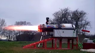 Handmade Jet Engine First Thrust Test With Afterburner at 1Bar [upl. by Avaria]