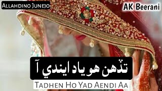 Tadhen Ho Yad Aendi Aa  Allah Dino Junejo  Sindhi Song [upl. by Bartolemo]