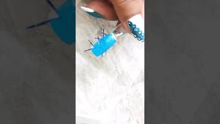 5 minutes Striping tape nails in blue and white nails shorts ytshorts ytyoutube shortsfeed [upl. by Neelyar845]