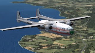 Landing the Nord Noratlas 25 01 at Kristiansand Airport in FSX [upl. by Dine]