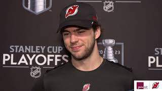 Dougie Hamilton Nico Hischier and Lindy Ruff reflect on the teams 21 OT win in Game 3 [upl. by Nitniuq]