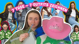 7 TAGE  7 OUTFITS ZEICHNEN [upl. by Lainahtan]