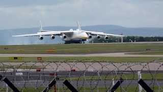 AMAZING ANTONOV 225 MRIYA AT MANCHESTER AIRORT 24th June 2013 [upl. by Ahsinar]