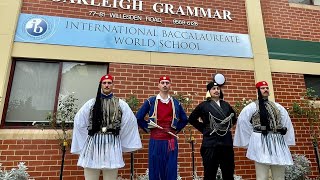 The Evzones march through Oakleigh Grammar in Melbourne [upl. by Rudyard]