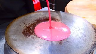 Sakura Blossom Crepe Ice Cream  Thai Street Food [upl. by Aneehc265]