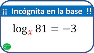 Logaritmo con incognita en la base [upl. by Niajneb]