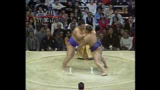 Tochinowaka vs Chikubayama  Haru 1987 栃乃和歌 対 竹葉山 [upl. by Anilegnave]