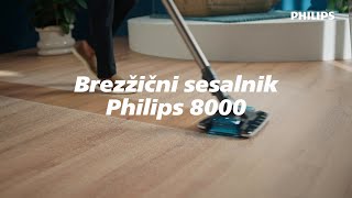 Brezžični pokončni sesalnik Philips 8000 s tehnologijo PowerCyclone 12 [upl. by Oicneconi]