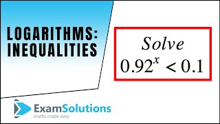 Logarithms  Inequalities  ExamSolutions [upl. by Jared]