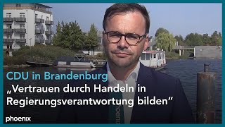 Jan Redmann CDUSpitzenkandidat für die Landtagswahlen in Brandenburg  180924 [upl. by O'Neil432]