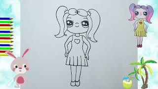 COME DISEGNARE FACILE DISEGNI KAWAII CARINI DA FARE ragazza [upl. by Ynaffital360]