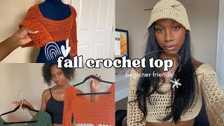 Beginner Crochet Top Pattern  Long Sleeve Crochet Top  Beginner Friendly Crochet Tutorial [upl. by Amando666]