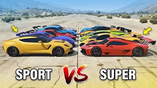 GTA 5 ONLINE  FASTEST SPORT CARS VS FASTEST SUPERCARS WHICH IS FASTEST [upl. by Alford]