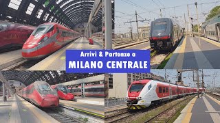 Arrivi amp Partenze a Milano Centrale  Etr 400 in nuova livrea Frecciarossa e molto altro [upl. by Ogata]