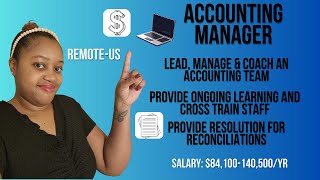 Work From Home Accounting Manager  Salary  84100140500YR  Apply Today [upl. by Lebama]