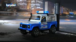 Bruder Toys Land Rover Police Vehicle with Light Skin Policeman 02595 [upl. by Zwart]