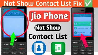 How to Fix JIO PHONE Contact List Not Show Fix Problem  Contact Name Not Showing in Call Log [upl. by Alaikim]