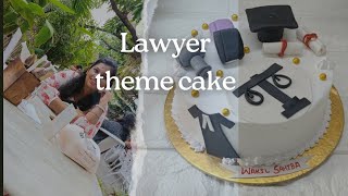 Lawyer theme cake Kafi dino k bd video update KiyaEggless cake youtube ruckminipurohit9450 [upl. by Laresa]