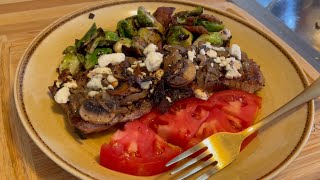 COOKING VIDEO  BLUE STEAK WITH BRUSSELS SPROUTS [upl. by Ayor]