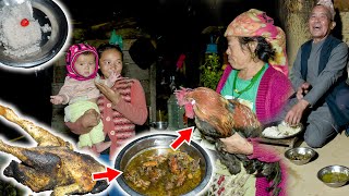 Local Chicken Soup Recipe with rice cooking amp eating  Nepali Village kitchen  village life vlog [upl. by Kimon]