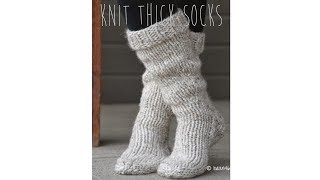 KNITTING TUTORIAL  FAST amp EASY THICK SOCKS [upl. by Aved]