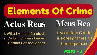 Elements Of Crime Actus Reus amp Mens Rea  Element Criminal Law Act Omission IntentionHamro Law [upl. by Boardman]