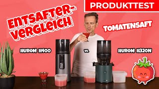 Entsaftertest Hurom H400 vs H320  Tomatensaft [upl. by Ahsirtak704]