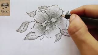 flower pencil drawing shading pencil art Guriya pencil art [upl. by Marlane82]