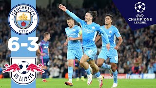 Manchester City vs RB Leipzig 63  Extended Highlights All Goals 2021 HD [upl. by Weiler]