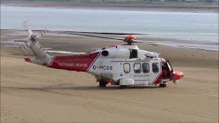 Coastguard helicopter lands in BurnhamOnSea BurnhamOnSeacom [upl. by Ynaffi]