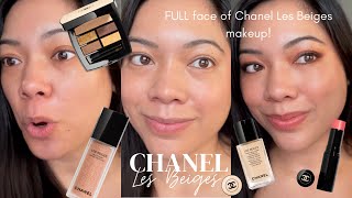 NEW FULL FACE OF CHANEL LES BEIGES MAKEUP Chanel Les Beiges Foundation Blush Eyeshadow Palette [upl. by Notna]