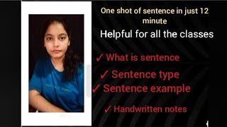 sentence Types of sentences Example of sentences and hand written notes [upl. by Eelnodnarb]