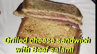 GRILLED CHEESE SANDWICH WITH BEEF SALAMI [upl. by Winton]