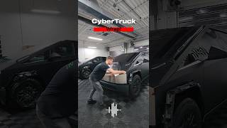 Wrapping this Tesla Cybertruck in Avery Satin black 🦇 asmr asmrsounds cybertruck wrap [upl. by Shaffert]