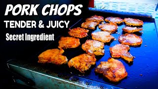 Secret Ingredient for Tender amp Juicy Pork Chops  Blackstone Griddle [upl. by Landers]