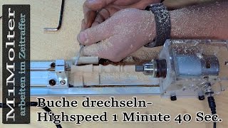 Ein Objekt aus Buche drechseln  Highspeed 1 Minute 40 Sec von M1Molter [upl. by Oiralednac]