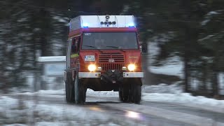 Ein Pinzgauer mit Schneeketten TSF Freiwillige Feuerwehr Spitzingsee [upl. by Animsaj]