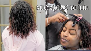 7Month Microlocs Retie  Loc Journey  Braid Starter Locs [upl. by Ahsietal]