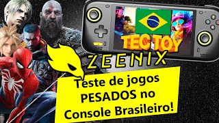 Testando Jogos PESADOS no Console BR Zeenix Pro Spider Man Cyberpunk GOD OF WAR GTA RE e [upl. by Abbey871]