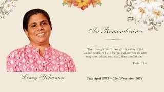 In Loving Memory of Mrs Lincy Yohannan  IPC Shalom Vadodara [upl. by Namdor]