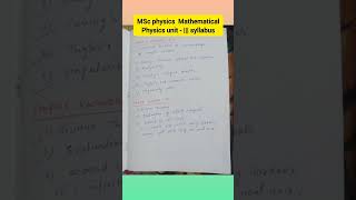 MSc physics mathematical physics syllabus msc mscnotes mscphysics mscbooks [upl. by Sandra716]