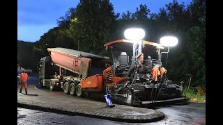 Chantier routier par Colas rabotage et enrobé de jour comme de nuit en équipe avec Bremat Rabotage [upl. by Yhtur968]