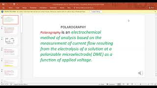 electrochemical analysis polarography [upl. by Ragucci]