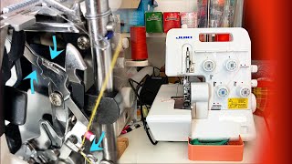 Pro tips for threading Juki MO654DE sergeroverlock machine [upl. by Samoht]