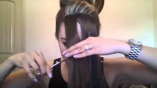 como hacer un fleco postizo con extensiones [upl. by Annahsit]