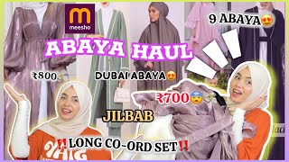 Meesho Abaya 🧕haul‼️😍9 beautiful abayas under ₹999😨😍 Jilbab  abaya  modest long coord set 🎀✨ [upl. by Dail]